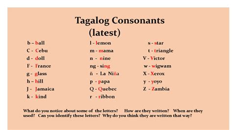Tagalog Consonants: Tagalog.